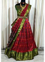 Silk Maroon Festival Wear Weaving Lehenga Choli